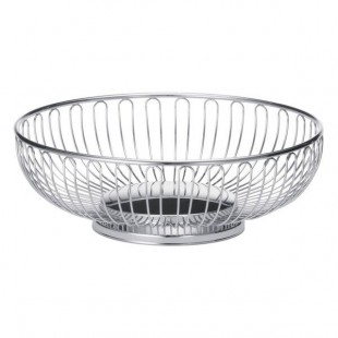 TableCraft 4175 Chalet Large Round Chrome Basket - 9 3/4