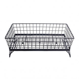 TableCraft GMT21125 Grand Master Transformer Black Powder Coated Metal Full Size Rectangular Basket - 20 1/2
