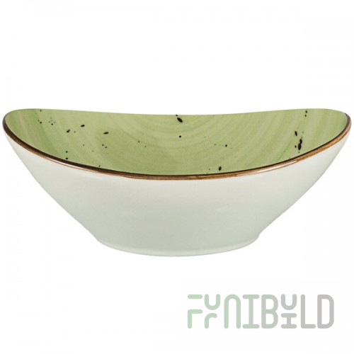 International Tableware Rotana 3 oz. Lime Oval Porcelain Bowl - 24/Case