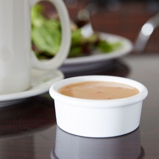 Carlisle 036202 White 2.5 oz. Plastic Ramekin - 48/Case Carlisle 036202 White 2.5 oz. Plastic Ramekin - 48/Case