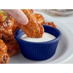 Acopa 3 oz. Blue Fluted Melamine Ramekin - 12/Case
