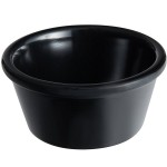 Acopa 3 oz. Black Smooth Melamine Ramekin - 12/Case