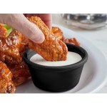 Acopa 3 oz. Black Smooth Melamine Ramekin - 12/Case