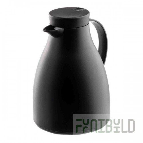 TableCraft 50 oz. Black Plastic Coffee Carafe with Glass Liner 12667 - 6/Case