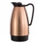 Service Ideas Classic Carafe 33.8 oz. Copper Stainless Steel Insulated Coffee Carafe / Server with Black Lid CGC101CP