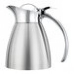 Service Ideas Marquette 10 oz. Brushed Stainless Steel Insulated Carafe / Server with Flip-Top Lid MAR03BS