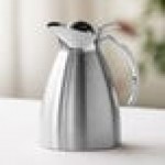 Service Ideas Marquette 10 oz. Brushed Stainless Steel Insulated Carafe / Server with Flip-Top Lid MAR03BS