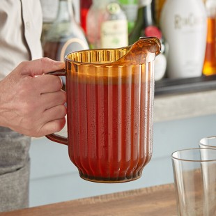 Cambro P600CW153 Camwear® 60 oz. Amber Customizable Plastic Pitcher Cambro P600CW153 Camwear® 60 oz. Amber Customizable Plastic Pitcher