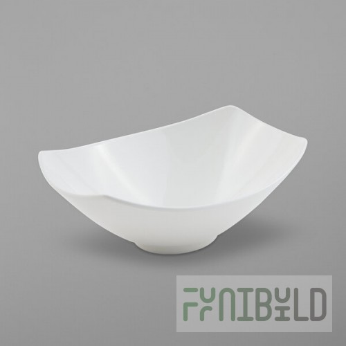 Bon Chef 2513PWHT Gondola 64 oz. White Sandstone Cast Aluminum Bowl