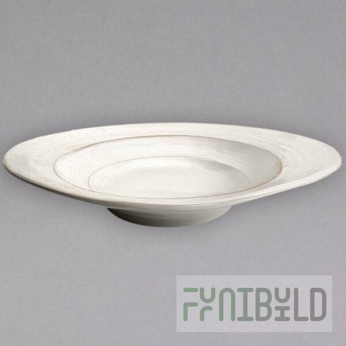 Elite Global Solutions M14BST-OWD Della Terra Melamine Stoneware 1.38 Qt. Off White Irregular Round Serving Bowl