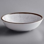 Elite Global Solutions DB6M-W Mojave Vintage California 10 oz. White Crackle Round Melamine Bowl - 6/Case