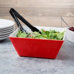 Vollrath V2220340 3.5 Qt. Red / White Large Square Melamine Bowl