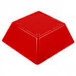 Vollrath V2220340 3.5 Qt. Red / White Large Square Melamine Bowl