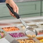 Vollrath 6432420 Jacob's Pride® 4 oz. Black Perforated Round Spoodle® Portion Spoon Vollrath 6432420 Jacob's Pride® 4 oz. Black Perforated Round Spoodle® Portion Spoon