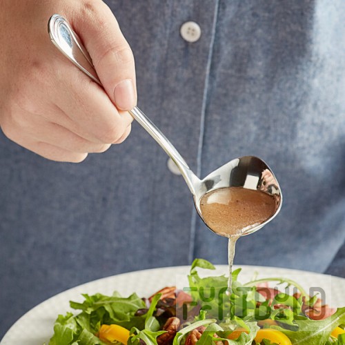 Acopa Swirl .55 oz. 18/8 Stainless Steel Ladle with Spout