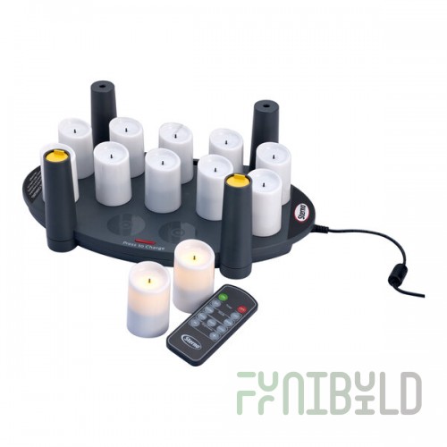 Sterno 12-Piece Color-Changing All-in-One Rechargeable Flameless Votive Starter Set