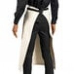 Uncommon Chef 3120 Ivory Customizable 100% Cotton Canvas Muse Bistro Apron with Black Webbing and 1 Pocket - 33