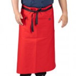 Uncommon Chef 3120 Ivory Customizable 100% Cotton Canvas Muse Bistro Apron with Black Webbing and 1 Pocket - 33