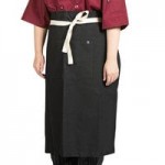Uncommon Chef 3120 Ivory Customizable 100% Cotton Canvas Muse Bistro Apron with Black Webbing and 1 Pocket - 33