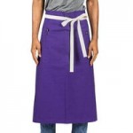Uncommon Chef 3120 Ivory Customizable 100% Cotton Canvas Muse Bistro Apron with Black Webbing and 1 Pocket - 33