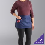 Uncommon Chef 3067 Navy Blue Customizable Waist Apron with 3 Pockets - 11