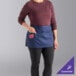 Uncommon Chef 3067 Navy Blue Customizable Waist Apron with 3 Pockets - 11