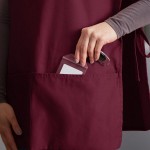 Choice Burgundy Poly-Cotton Cobbler Apron with 2 Pockets - 29 Choice Burgundy Poly-Cotton Cobbler Apron with 2 Pockets - 29