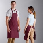 Choice Burgundy Poly-Cotton Cobbler Apron with 2 Pockets - 29 Choice Burgundy Poly-Cotton Cobbler Apron with 2 Pockets - 29