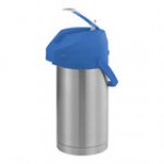 Service Ideas Color-Me-SVAC 3.7 Liter Brushed Stainless Steel Lined Airpot with Lever and Blue Top CTAL37BLU Service Ideas Color-Me-SVAC 3.7 Liter Brushed Stainless Steel Lined Airpot with Lever and Blue Top CTAL37BLU
