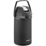 Acopa 3.5 Liter Stainless Steel Lined Matte Black Airpot with Metal Lever