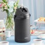 Acopa 3.5 Liter Stainless Steel Lined Matte Black Airpot with Metal Lever