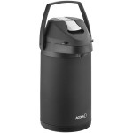 Acopa 3.5 Liter Stainless Steel Lined Matte Black Airpot with Metal Lever