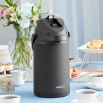 Acopa 3.5 Liter Stainless Steel Lined Matte Black Airpot with Metal Lever