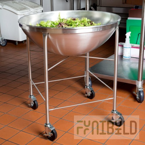Vollrath 79818 Stainless Steel Mobile Mixing Bowl Stand with 80 Qt. Mixing Bowl