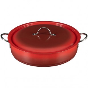 Bon Chef Country French X 9 Qt. Ombre Crimson Red Brazier Pot with Cover 73032-OM-CR