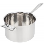 Vollrath 47743 Intrigue 7 Qt. Stainless Steel Sauce Pan with Aluminum-Clad Bottom