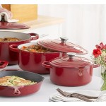 Valor 9.5 Qt. Merlot Enameled Cast Iron Dutch Oven Valor 9.5 Qt. Merlot Enameled Cast Iron Dutch Oven