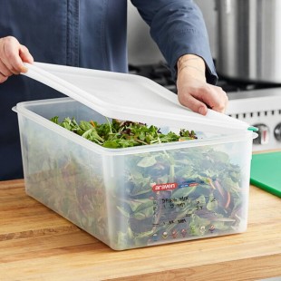 Araven 03038 Full Size Translucent Polypropylene Food Pan with Airtight Lid - 8