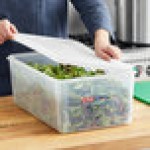 Araven 03038 Full Size Translucent Polypropylene Food Pan with Airtight Lid - 8