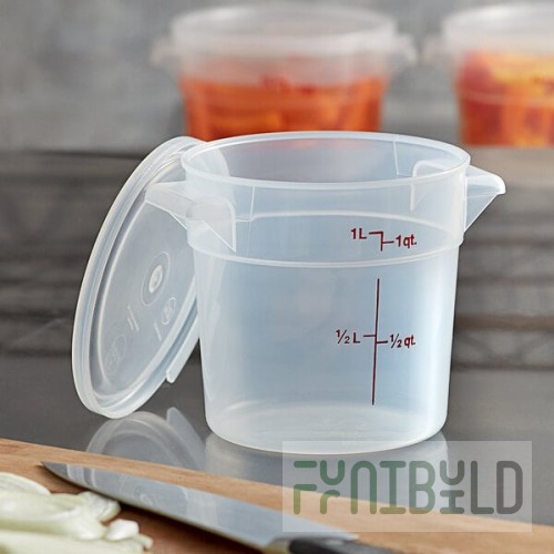 Cambro 1 Qt. Translucent Round Polypropylene Food Storage Container and Lid - 3/Pack