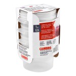 Cambro 1 Qt. Translucent Round Polypropylene Food Storage Container and Lid - 3/Pack Cambro 1 Qt. Translucent Round Polypropylene Food Storage Container and Lid - 3/Pack