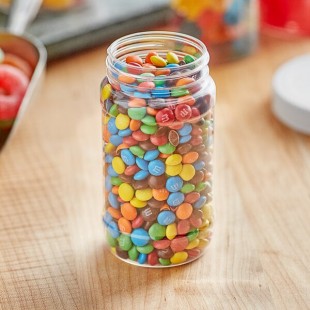 8 oz. Clear Round PET Jar with Label Panel
