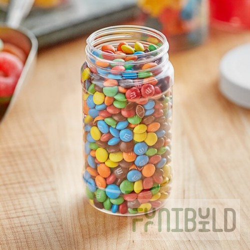 8 oz. Clear Round PET Jar with Label Panel
