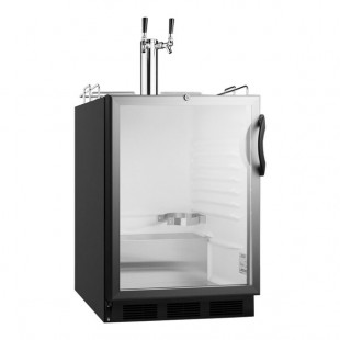 Summit Appliance SBC56GBIADA ADA-Height Built-In Glass Door Dual-Tap Kegerator Beer Dispenser - Black, (2) 1/6 Keg Capacity Summit Appliance SBC56GBIADA ADA-Height Built-In Glass Door Dual-Tap Kegerator Beer Dispenser - Black, (2) 1/6 Keg Capacity