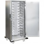 Lakeside 6537 5 Pan End Load Stainless Steel Enclosed Bun / Sheet Pan Rack with Universal Ledges - Assembled Lakeside 6537 5 Pan End Load Stainless Steel Enclosed Bun / Sheet Pan Rack with Universal Ledges - Assembled