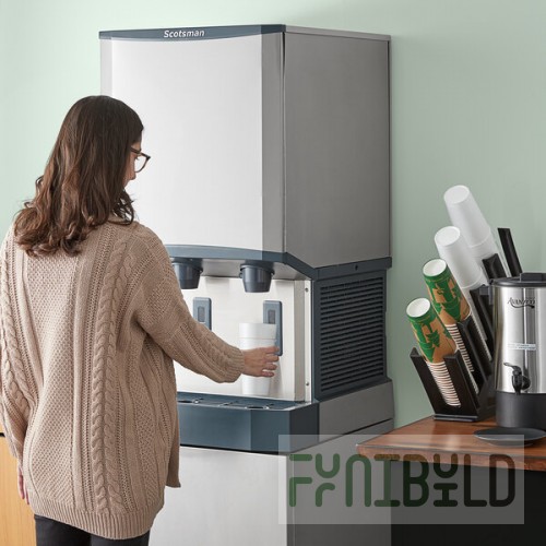 Scotsman HID540WX-1A Meridian® Water-Cooled Countertop Nugget Ice Machine and Water Dispenser with Hands-Free Dispensing - 40 lb. Bin Capacity