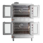 Cooking Performance Group FGC-200-NK Double Deck Standard Depth Full Size Natural Gas Convection Oven with Legs - 108,000 BTU Cooking Performance Group FGC-200-NK Double Deck Standard Depth Full Size Natural Gas Convection Oven with Legs - 108,000 BTU