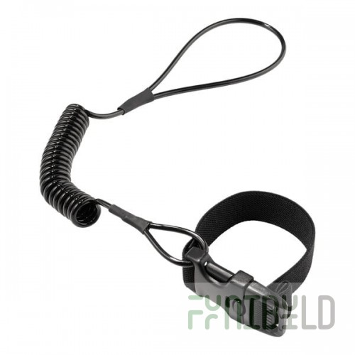 Ergodyne Squids 3157 2 lb. Black Coiled Hard Hat Lanyard with Buckle 19156