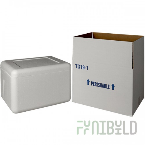 Insulated Shipping Box with Foam Cooler 14 1/4