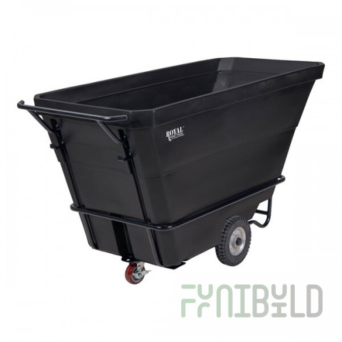 Royal Basket Trucks R05-RGX-TTT-4R1P 0.5 Cu. Yd. Black Standard-Duty Tilt Truck - 850 lb. Capacity